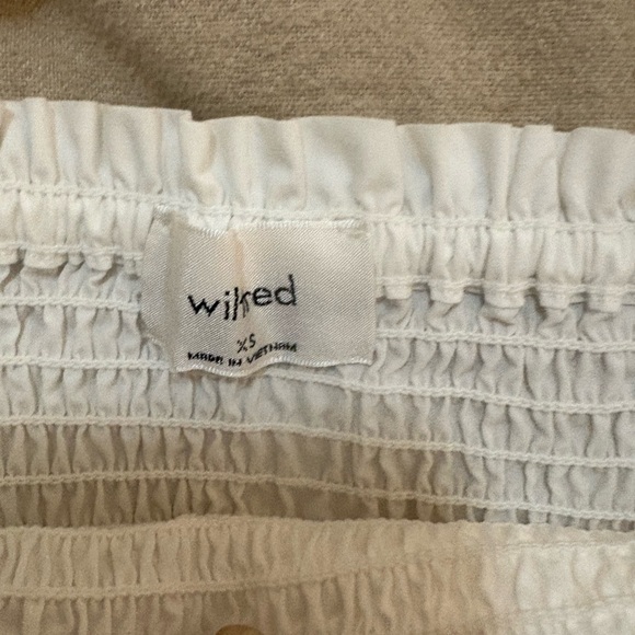 Wilfred | Aritzia Smocked Maelys Ruched Ruffle flirty mini dress white size XS - Picture 7 of 9